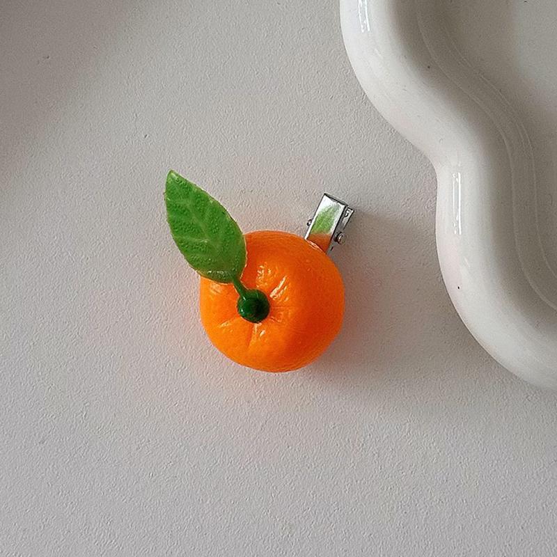 

Забавные заколки для волос с клубникой и апельсином, симпатичные головные уборы из смолы, аксессуары для волос, заколки для волос с челкой на бок, милые заколки для волос, головной убор, ювелирные изделия