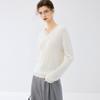 Lekasha Cashmere Cable Knit V-Neck Loose Base Layer Shirt