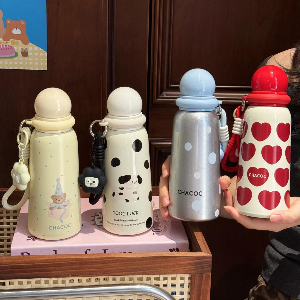 Creative Cartoon Thermos Cup for Girls, High-value Direct Drinking Water Cup, Cold-keeping, Portable and Cute Student Accompanying Cup Gifts