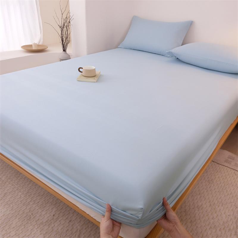 

1 шт. Простыни из стираного хлопка на резинке Односпальные/Двуспальные/Королевские Однотонный протектор для матраса Приятные к коже Однотонные сабанас 150x190 90x200x25cm1pc