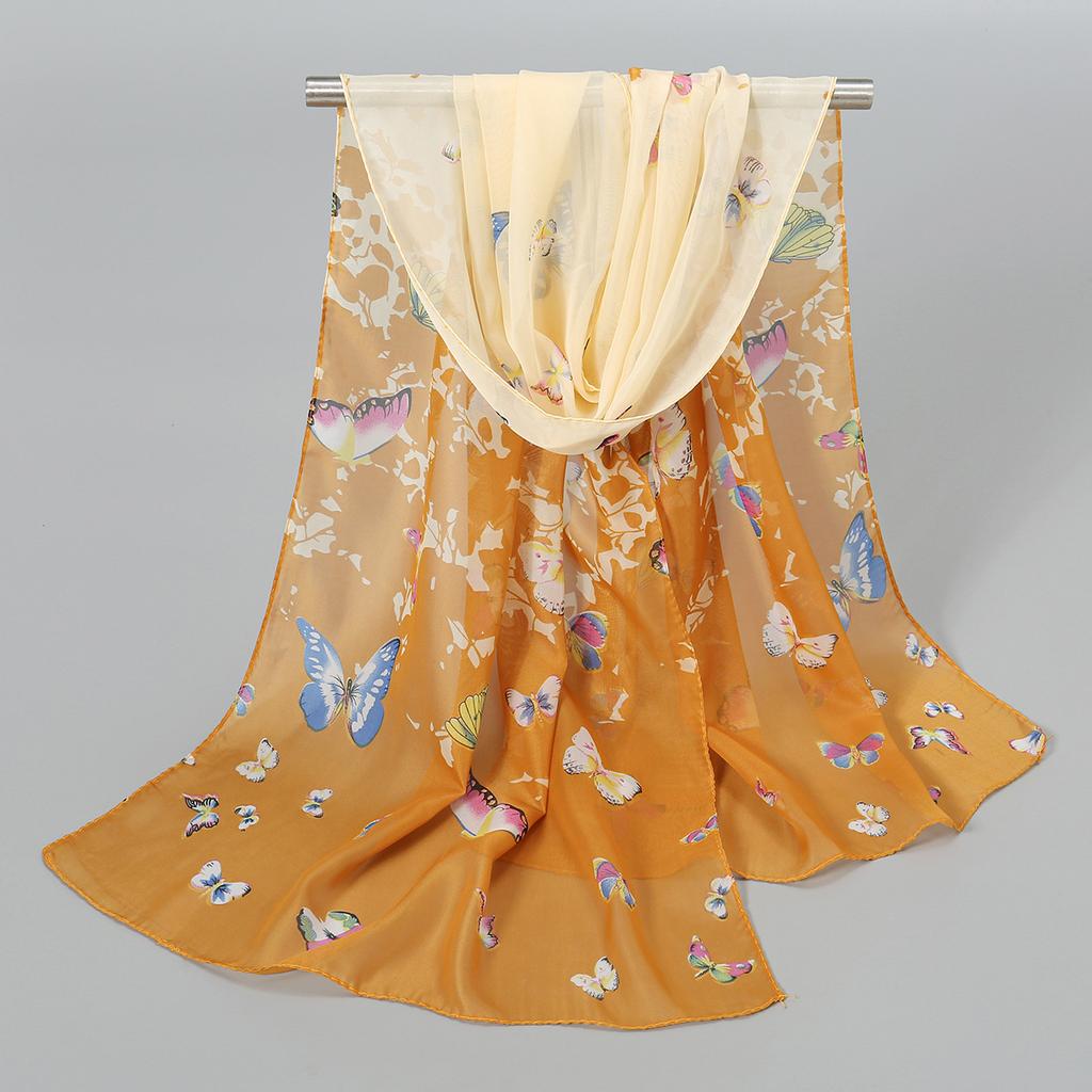 Luxury Chiffon Silk Scarf Spring Summer Scarf Women Head Scarf Beach Shawls Bandana Headband Muslim Hijabs Black Scarf/Scarves