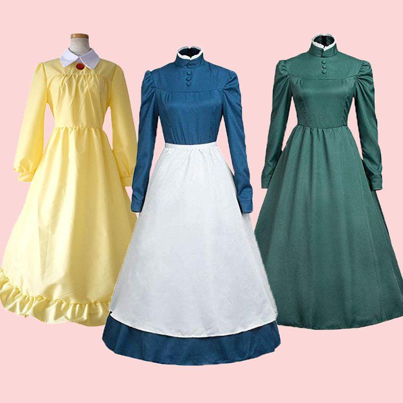 Howl's Moving Castle Sophie Cosplay Costume Long Dress Role-Playing Cosplay Outfit