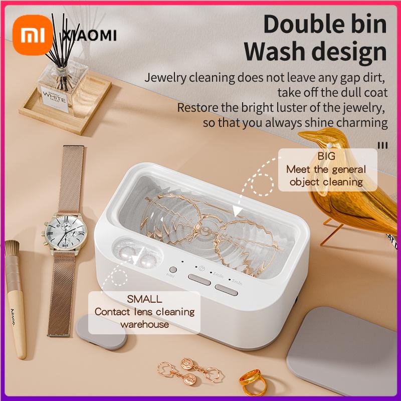Xiaomi Xiaomi Ultrasonic Cleaner 48Khz with Adjustable Timer Double Bin Jewelry Cleaning Machine Household Vibration Cleaning Tool