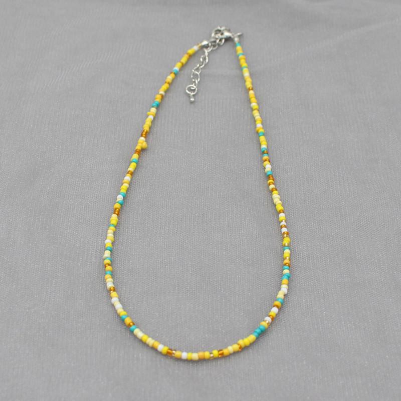 Simple Seed Beads Strand Choker Necklace Women String  Collar Charm Colorful Handmade Bohemia Collier Femme Jewelry Gift