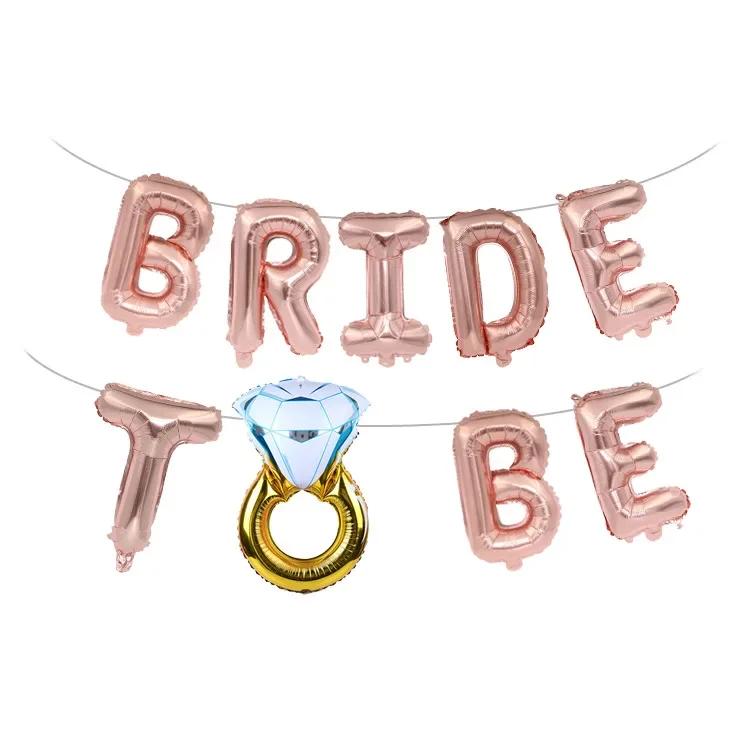 16Inch Bride To Be Balloon Wedding Decorations Rose Gold Silver Bride Letters Foil Ballon Bridal Shower Bachelor Party Supplies
