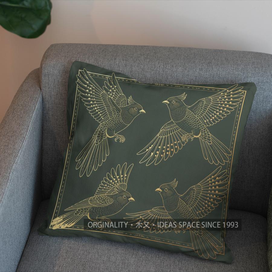 2D Flying Birds Artistic Design Throw Pillow Cover Pattern Cushion Cover Suitable For Sofa Bedroom Car Pillow Cover