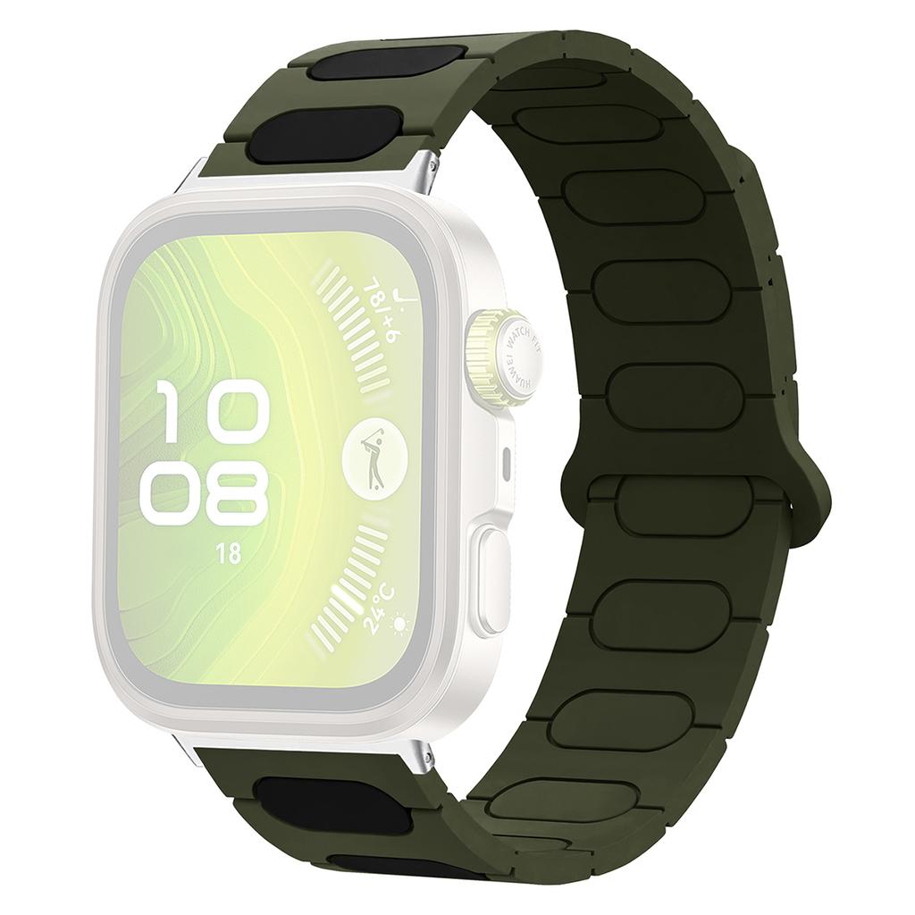 Oval Design Magnetic Strap for Huawei Watch Fit 4 Pro/Fit 4/Fit 3 Silicone Watch Band Dual Color