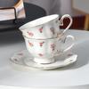 Elegant French Ceramic Coffee Cup and Saucer Set for Office, Luxurious Design, Perfect for Afternoon Tea, Stylish Souvenir, High-End Look