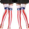 Women American Flag Star Striped Printed Over Knee Long Socks Thigh High Stockings for Independence Day Cosplay Costume