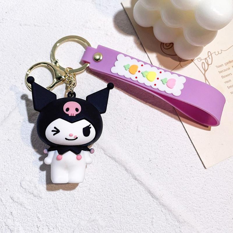 Sanrio Anime Keychain Kawaii Black Beauty My Melody Keychain Kuromi Cute Cross dressing Keychain Couple Small Gift