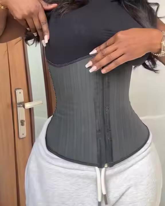 Fajas Colombianas Fajas para Mujer Entrenador de Cintura de Látex Espalda Corta Faja Deportiva Sauna Cinturón de Cintura Envoltura con 25 Varillas de Acero