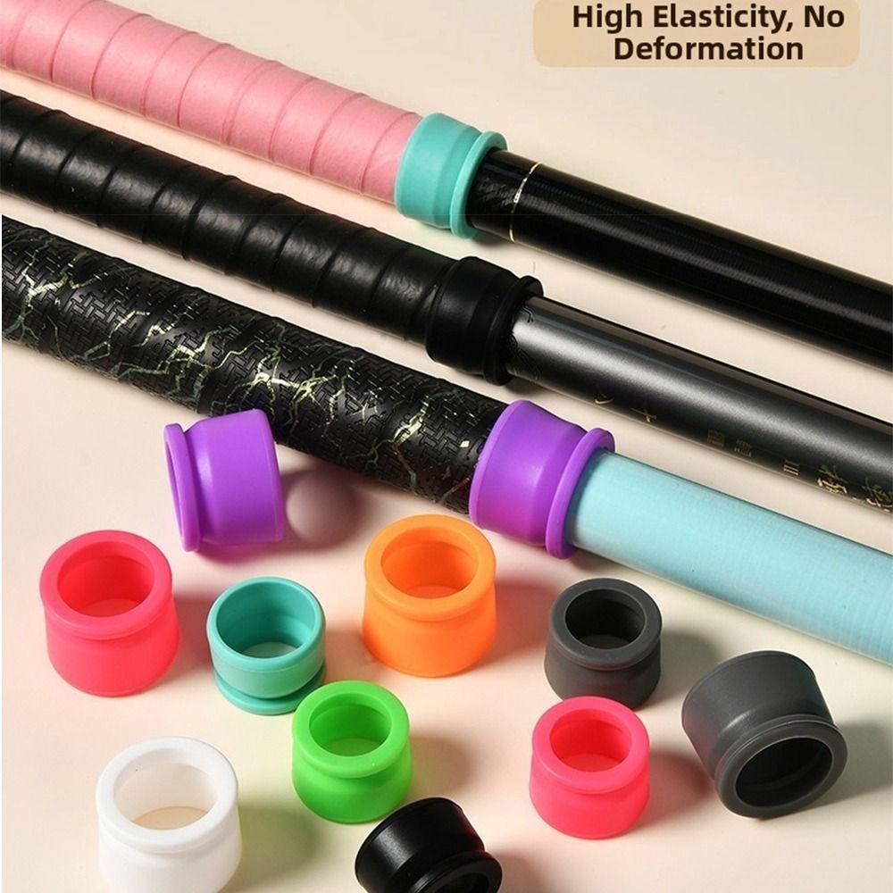 10pcs Anti-Skid Design Fishing Rod Stop Ring O-Ring Type Silicone Rod Ring Fishing Rod Protection