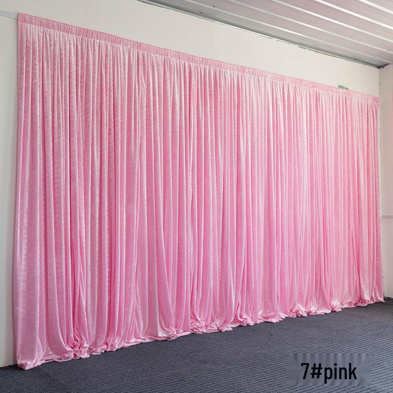 Gold and Black Velvet Wedding Backdrop with Red Gauze Drapes