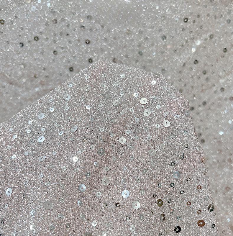 1/3/5Yard Fashion Colorful Embroidered Fabric for DIY Sewing Wedding Dress Skirt Mesh Material Shiny Sequin Embroidery