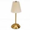 Pleated Table Lamp Metal USB Rechargeable Cordless Vintage Nightstand Lamp Decor for Bedside Living Room