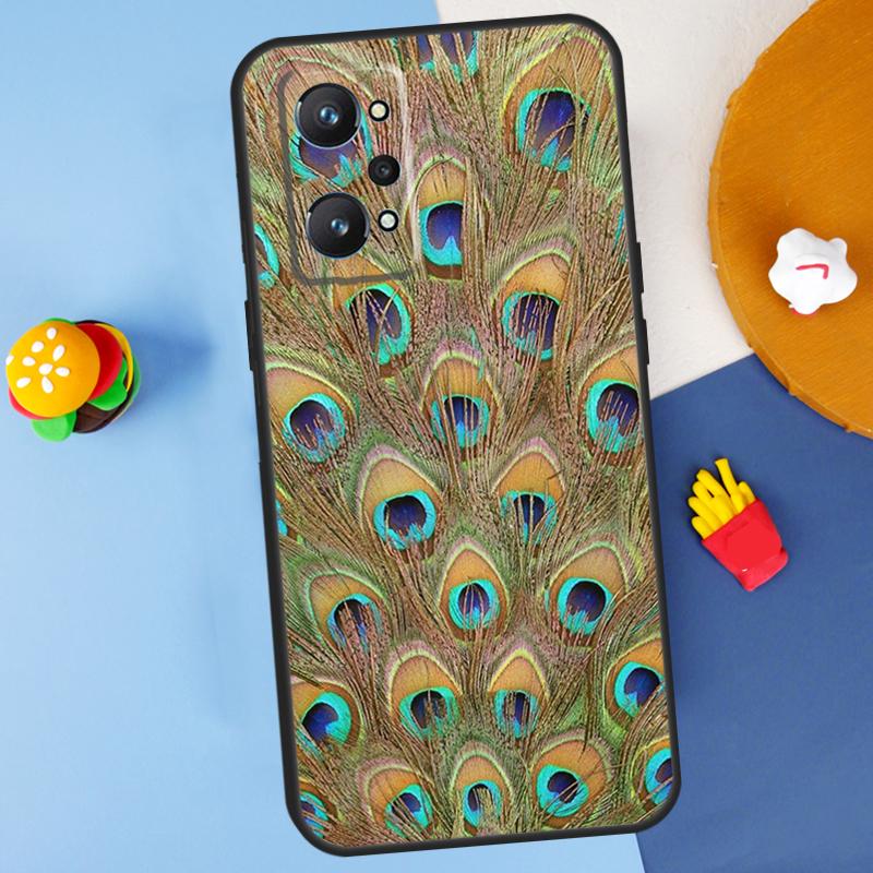 Bird Peacock Feather For Realme C55 C67 C61 C75 C53 C51 C21Y C25S GT 6 6T 5 GT7 Pro 10 11 12 13 14 Pro Plus Case