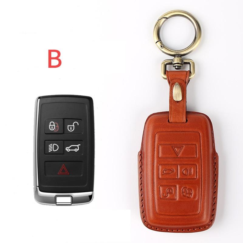 Interior Mouldings Handmade Leather Car Key Case Cover for Land Rover Range Rover Sport A9 Discovery 2 3 4 Sport For Jaguar XF A