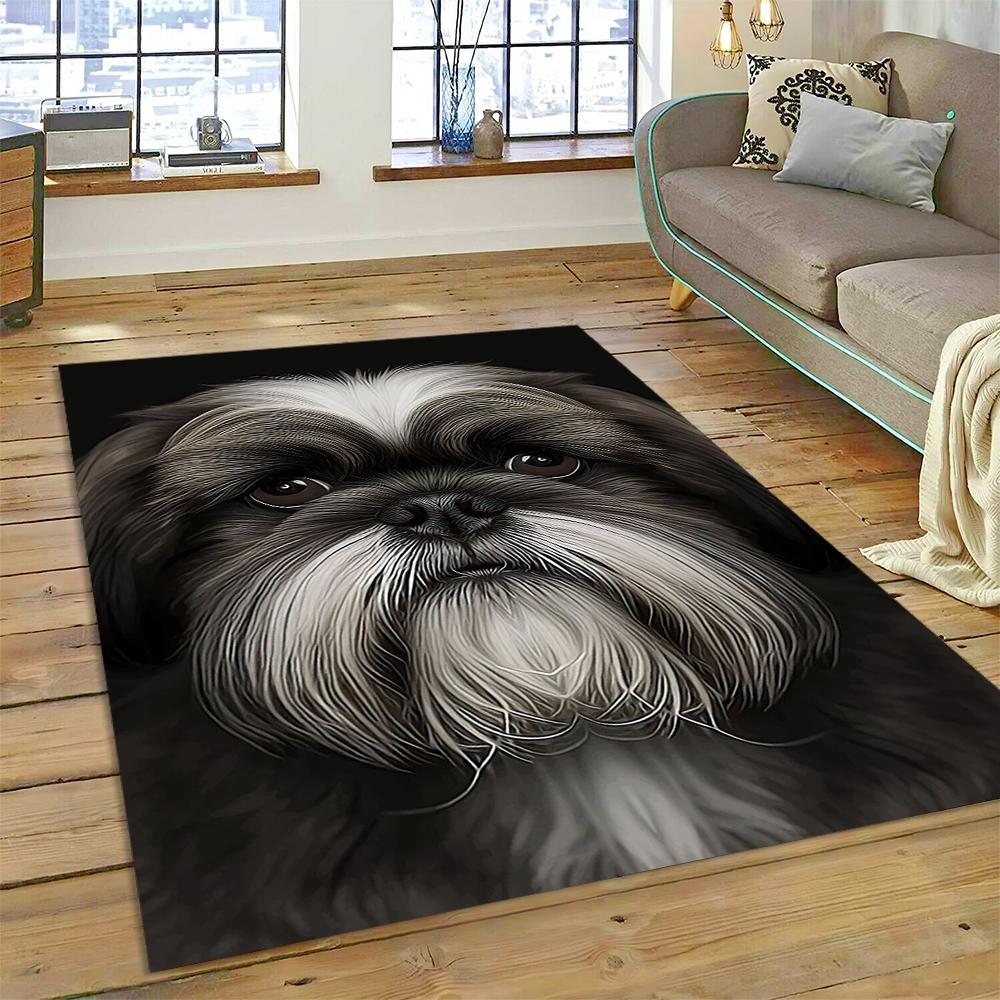 Cute Dog Cartoon Samoye,Chihuahua,Koki Pomeranian Husky Carpet Rug for Home Living Room Bedroom Sofa Doormat Decor,kid Non-slip