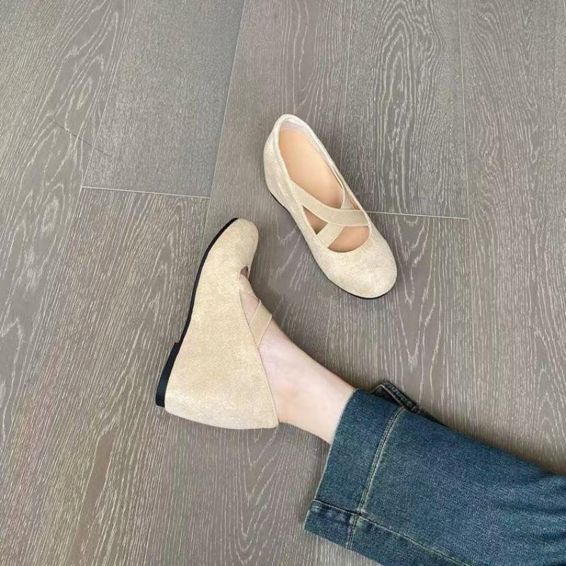 

Маленький человек увеличение внутренней высоты туфли Мэри Джейн женская обувь осень ретро перекрестный ремешок балетки 40 абрикосовый