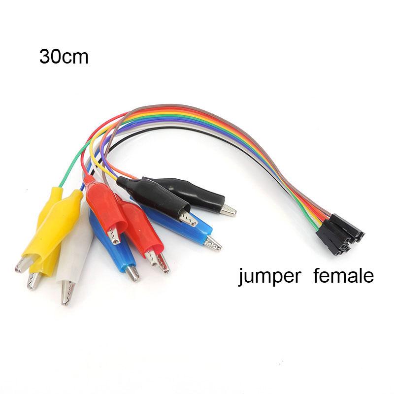 10 teil/los 20 cm 30 cm Krokodilklemme zum Überbrückungskabel 10-poliger Krokodilklemme männlich auf 10-polige Buchse Messleitungskabel für Arduino Raspberry
