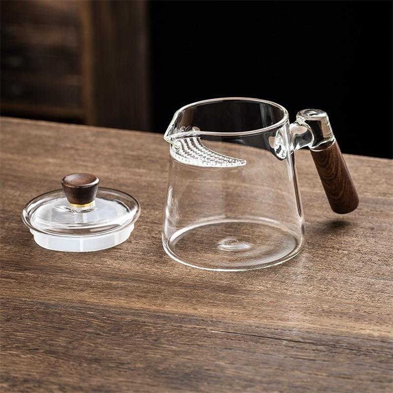 450ml 600ML Brewing Green Tea Glass Teapot with Crescent Scented Tea Filter Glass Tea Pot Kungfu Tea Maker