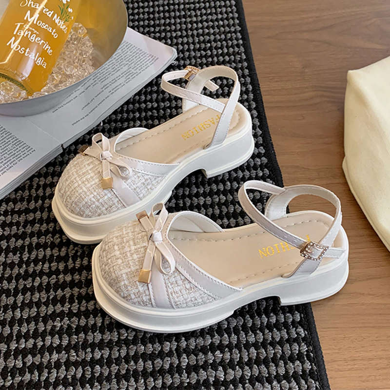 

Baotou sandals women s summer 2025 new sandals women s wear super fairy with skirt buckle Mary Jane women s shoes 40