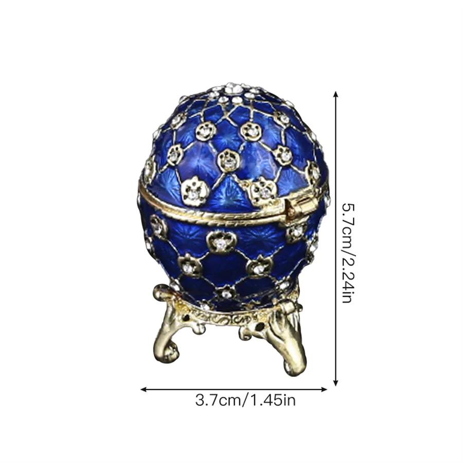 Яйцевидная шкатулка для украшений, шкатулка для хранения украшений, настольный органайзер с бриллиантами, подходит для подарков на День святого Валентина, праздника c