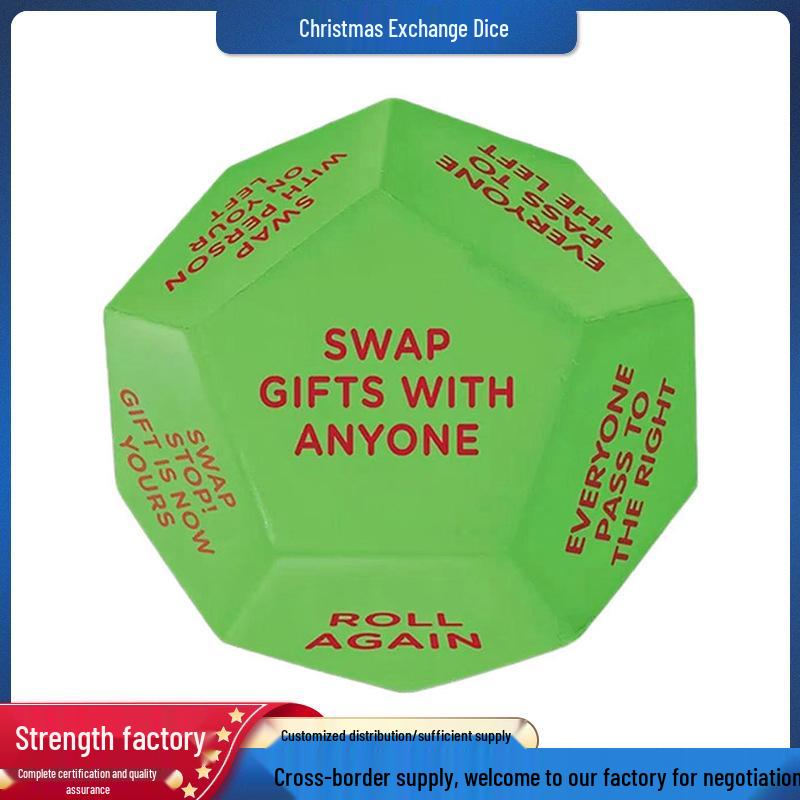 

Тайный Санта Обмен подарками Многогранные кубики OPP Bag зелёный