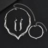 Bridal Jewelry Delicate Ol Claw Chain Rhinestone Fox Tail Necklace, Earrings Set 472