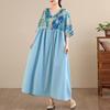 DIMANAF New 2026 Women Plus Size Summer Beach Lady Long Dress Loose Oversize Maxi Floral Print Fashion Cotton