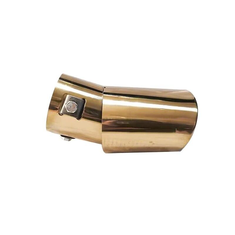 Car Exterior Parts Car Exhaust Muffler Tip Stainless Steel Round Pipe Silver Black Straight Bent Exhaust Tail Muffler Tip Pipe