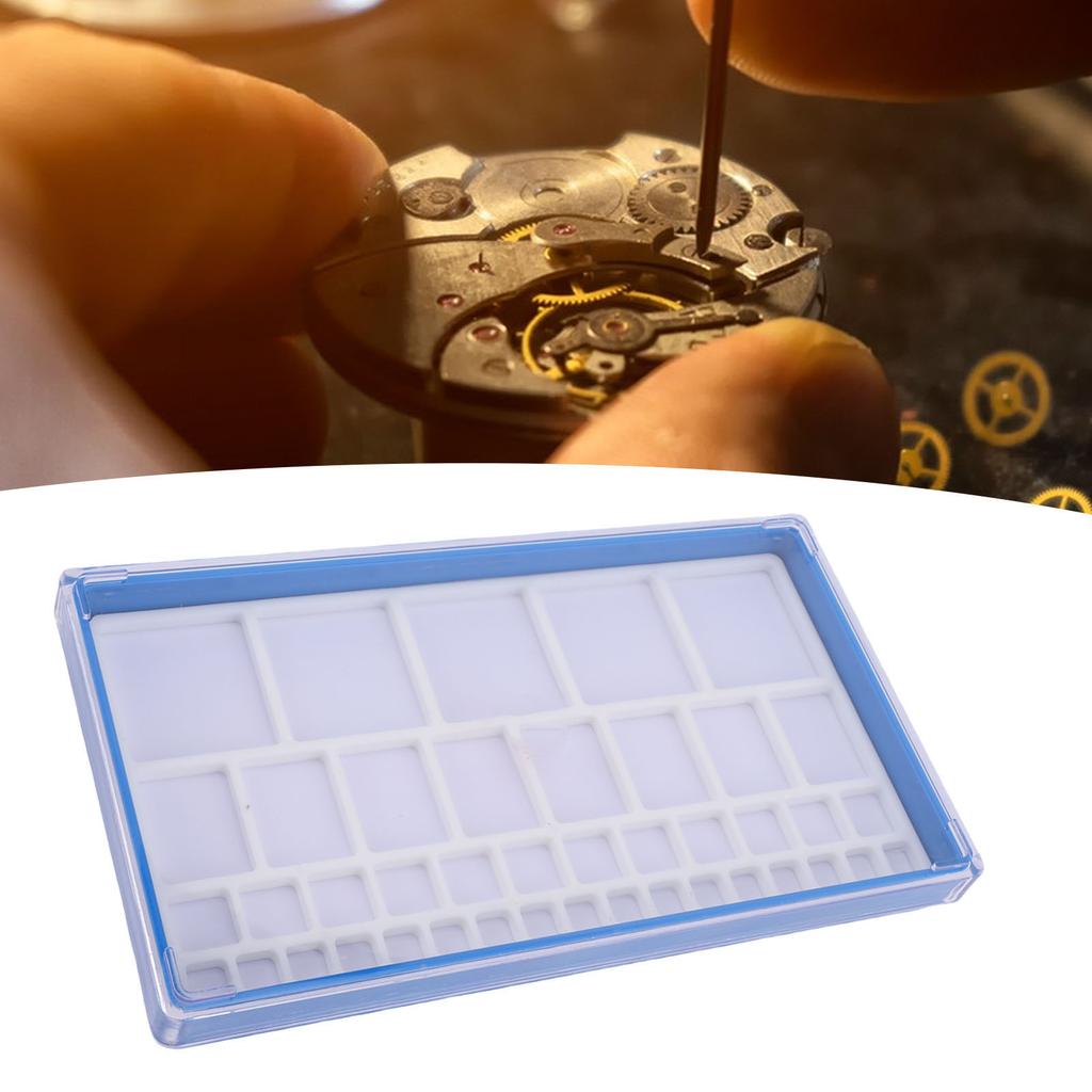 Watch Parts Storage Box Plastic Watch Parts   Case with Removable Compartments for Watchmakers Jewelry Screws
