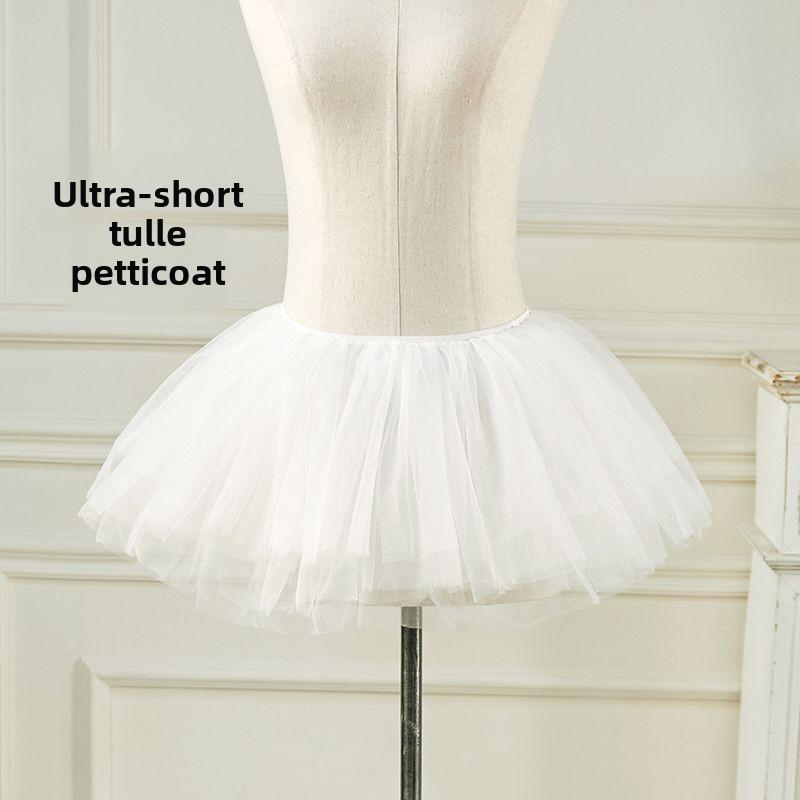 Lolita Fashion Short Tutu Skirt With Pleated Mesh Material For Cosplay And Casual Wear