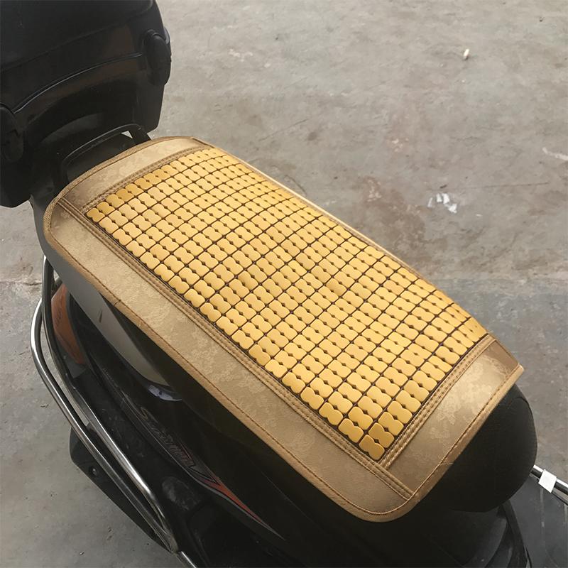 Summer Cool Bamboo Motorcycle Seat Cushion Cover Universal Outdoor Sunscreen Heat Insulation Breathable Pad Scooter