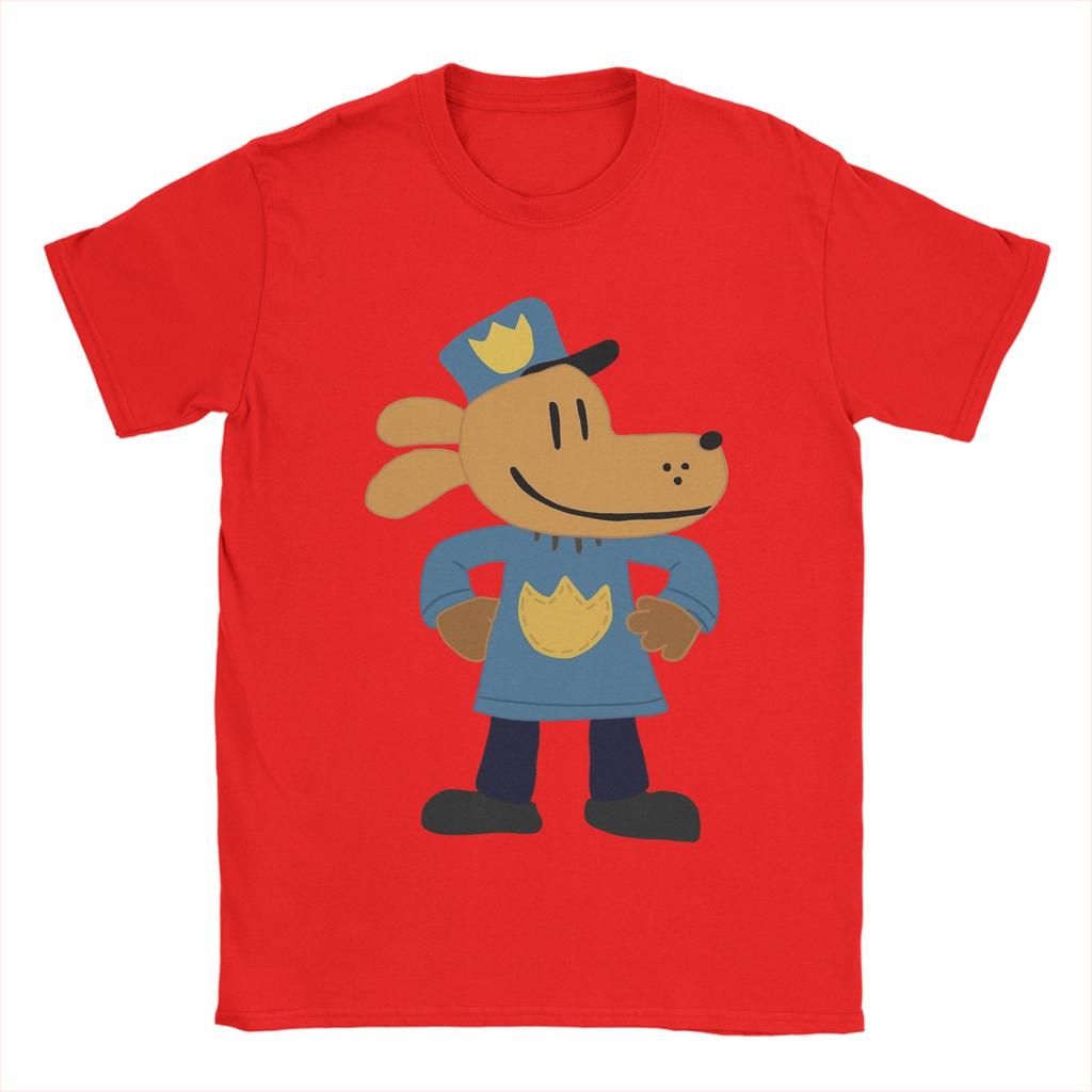 Dog Man Cartoon T Shirts Mens  100 Cotton Crazy TShirt O Neck  Tees Short Sleeve Clothes New Arrival