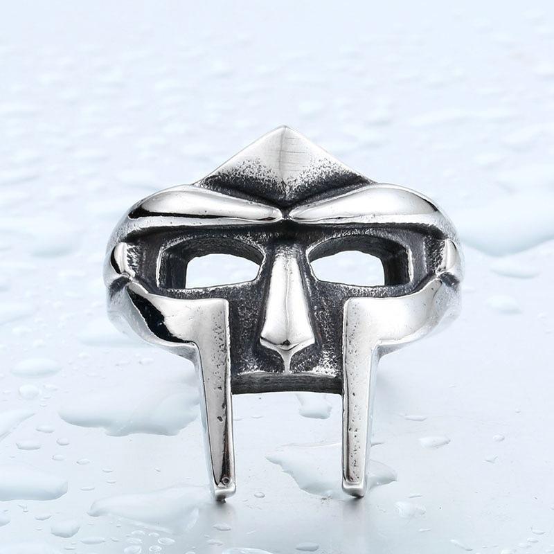 Vintage Classic Goth Hip Hop Mf Doom Mask Rings For Men Boys Punk Egyptian Pharaoh Stainless Steel Ring Fashion Jewelry Gifts