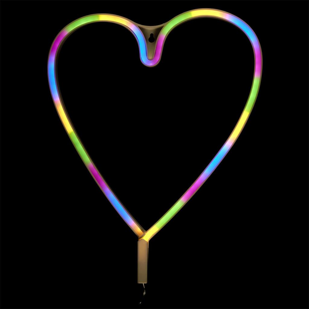 Heart-Shaped Neon Led Lamp White With Usb