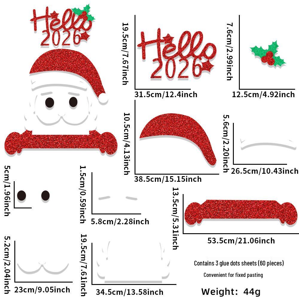 Felt Cartoon Reindeer Door Stickers - Christmas Window Decorations