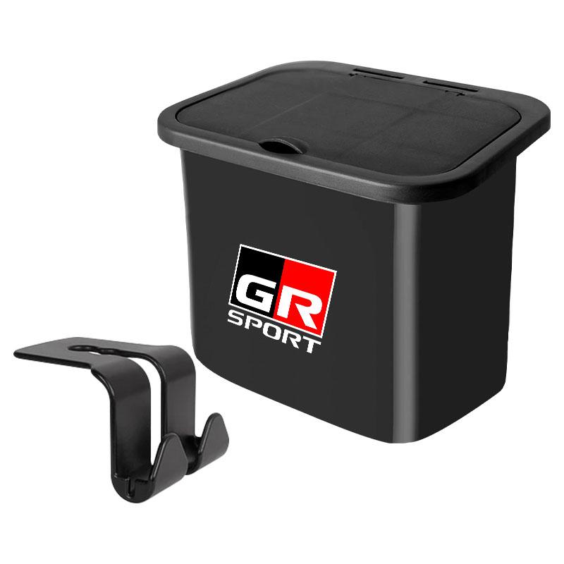 1Pcs Car Hanging Trash Bin Seat Back Storage Box Phone Holder Hook For Toyota GR Sport Gazoo Racing Yaris 86 Corolla Hilux Supra