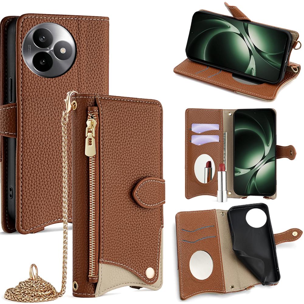 For Xiaomi Redmi K80 Ultra 5G Leather Case Wallet Stand Cover Irregular Tail Style with Chain Strap