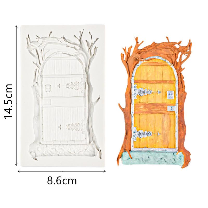 Flowers Door Silicone Mold DIY Fondant Cake Decorating Tool Sugarcraft Chocolate Candy Clay Gumpaste Mold Cupcake Baking Tool