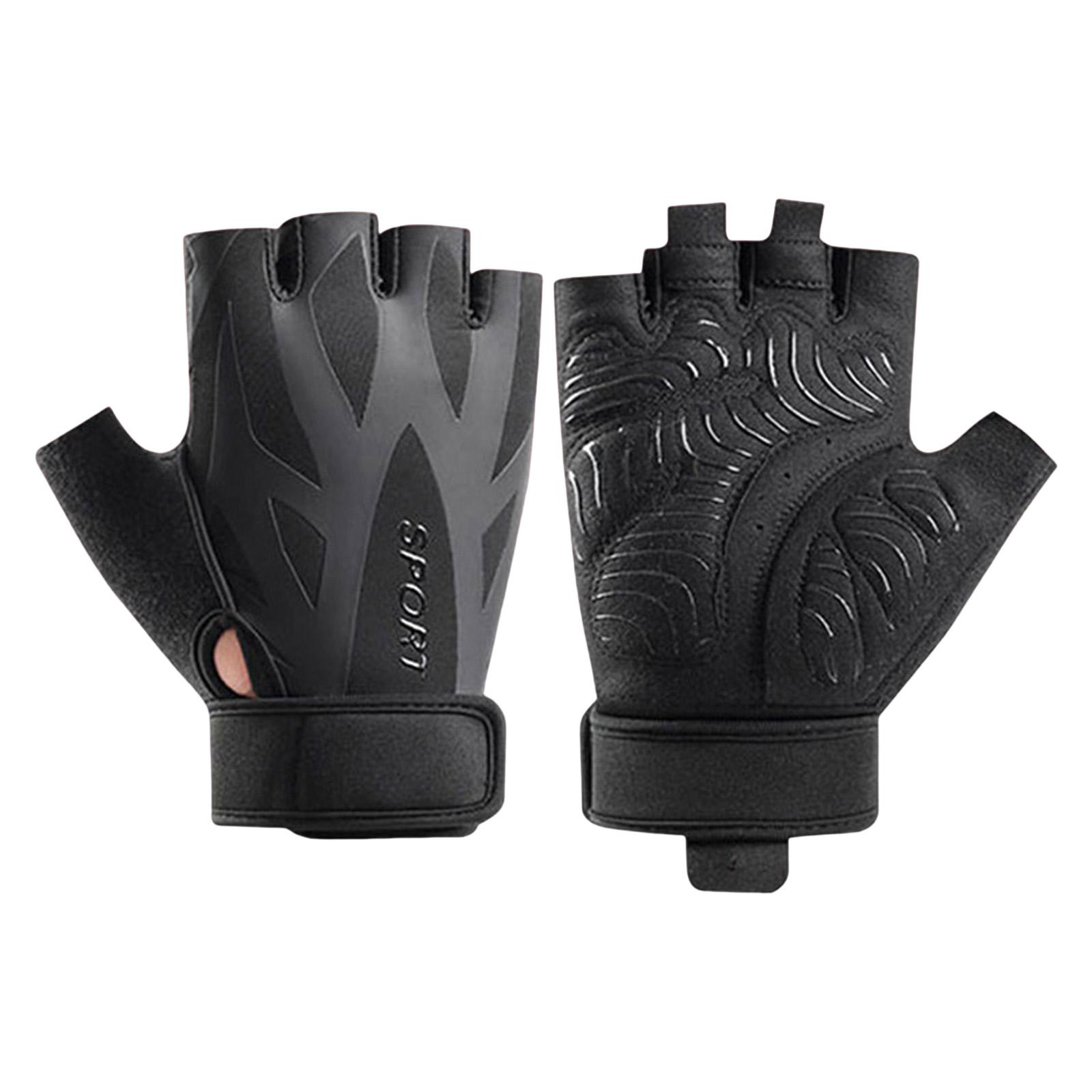 Велоперчатки с обрезанными пальцами, противоскользящие, дышащие, ударопоглощающие, для спортзала, фитнеса, поднятия тяжестей, бега, унисекс, спортивные перчатки L