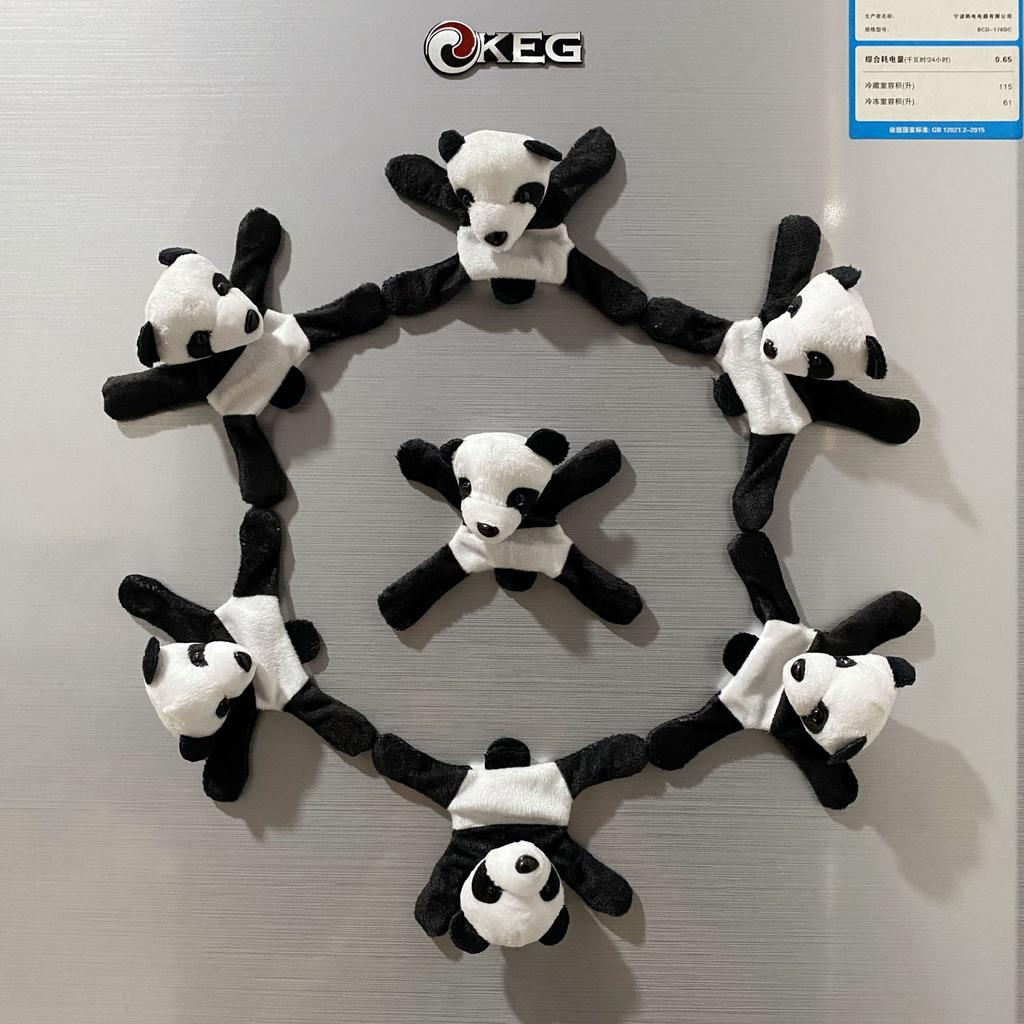 3PCS Red Panda Plush Refrigerator Sticker Animal Doll Magnet Convenience Sticker Cute Creative Home Commemorative Gift