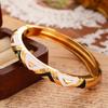 1 A Vintage Palace-style Enamel Bracelet Geometric Color-blocked Open Bracelet Exotic and Luxurious Jewelry for Women