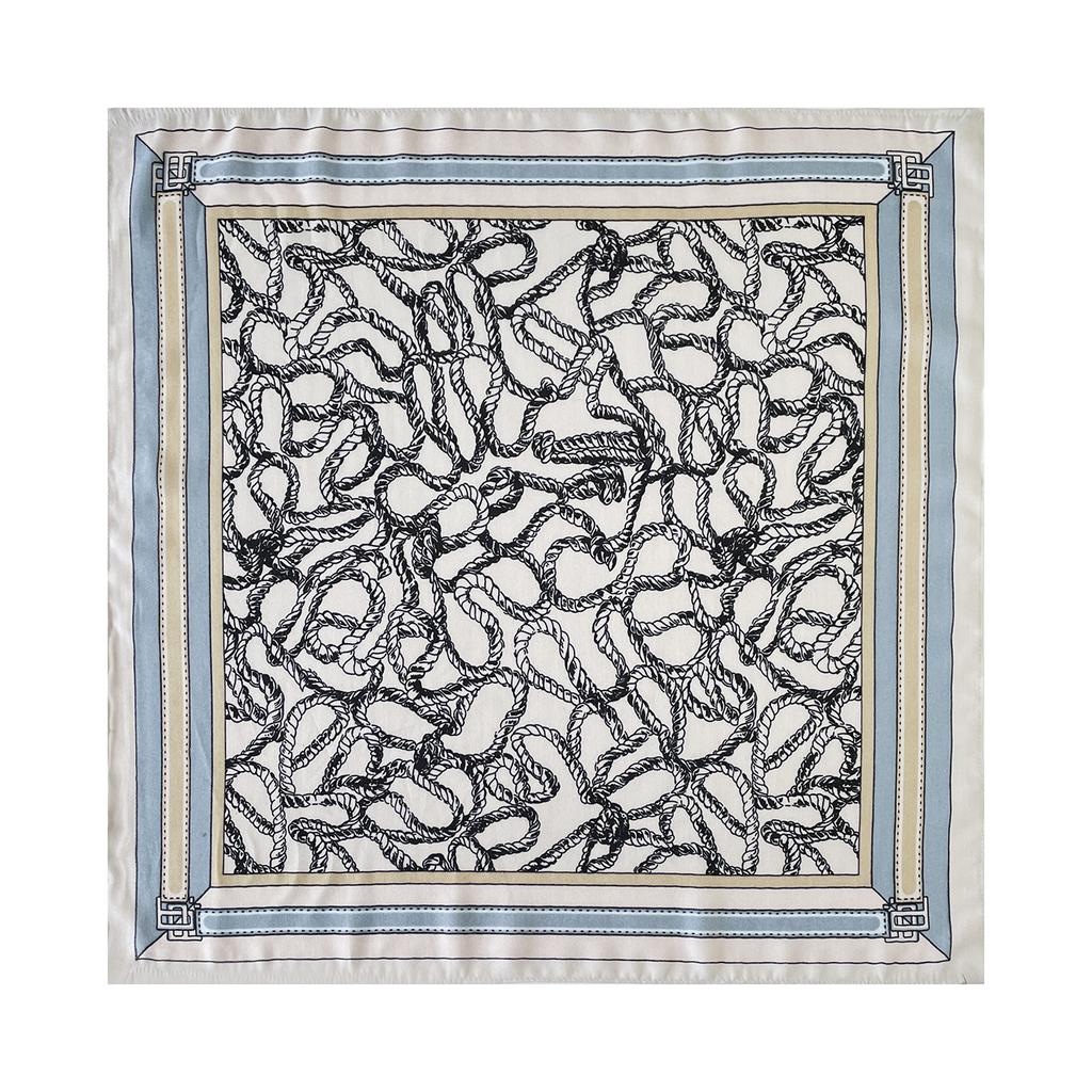 Decorative Small Square Scarf 71CM Simulated Silk Scarf Spring and Autumn Headscarf Neck Protection Cotton and Linen Scarf Scarf Tied Silk Scarf