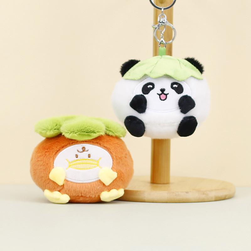 Adorable Plush Panda Keychain With Leafy Details Cuddly And Cute Toy For Bags