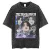 Vintage Washed Ateez Yunho Kpop Band Album 2026 TShirt Mens Women Hip Hop Loose Korean Fashion Short Sleeve T Shirt Streetwear