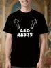 Funny Leg Rests Graphic - Bold White Text Print T-shirt