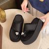 Fashion Fashion Platform Flip Flops Summer New Round Toe Cover Toe Soft Sole Anti-slip Wear-resistant Wedge Shoes