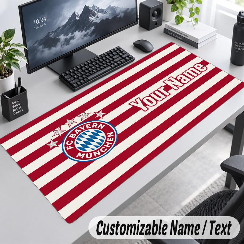 Bayern Munich Personalized Large Mouse Pad Custom Name Text Extended Desk Mat Gaming Mousepad